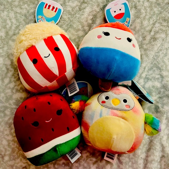Bundle of four 5” Squishmallows SUMMERTIME CREW - Picture 1 of 9